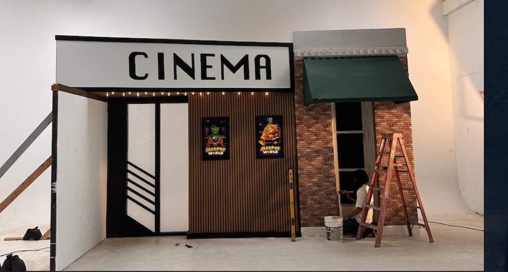Finished cinema storefront build