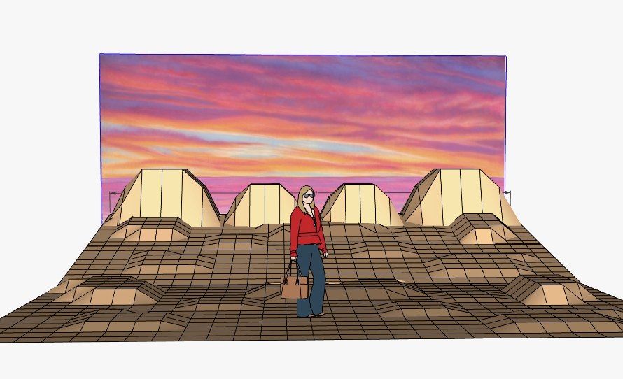 3D render of desert dune set